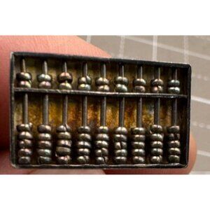 Vintage Sterling Silver Abacus Cufflinks Mechanical Hong Kong